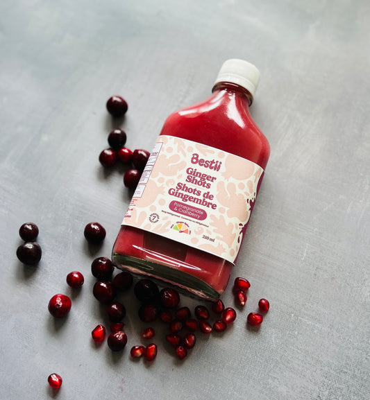 Pomegranate and Cranberry Ginger Shots
